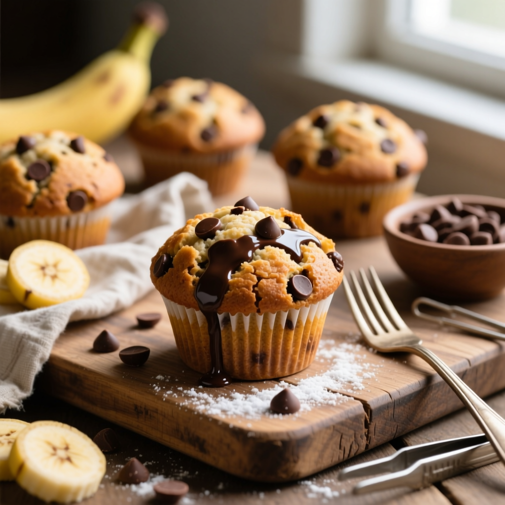 Chocolate Chip Banana Muffins